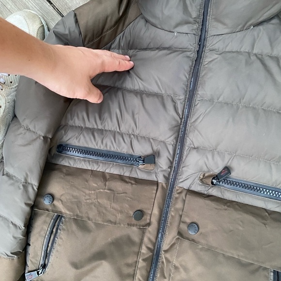 Moncler Grenoble Remarde Down Coat Jacket Size 2 Green Olive - Picture 7 of 16